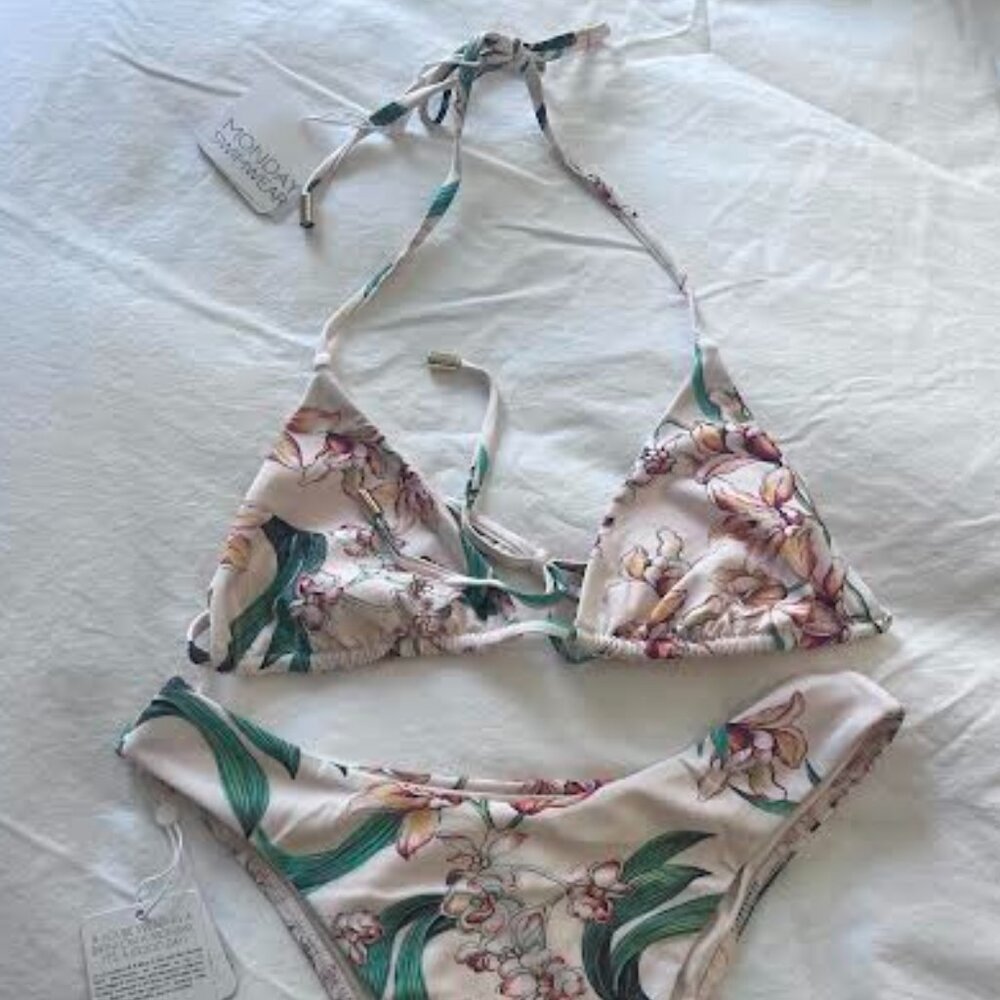 Monday Swim Peach Floral - Byron bottoms and Palma top - size small